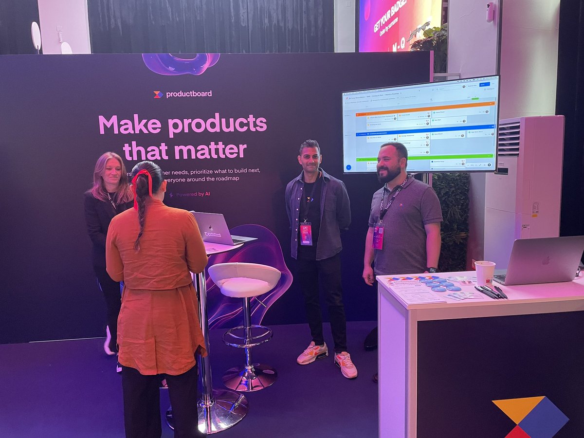 LaProductConfES's tweet image. Entre charla y charla no dejéis de visitar los stands de nuestros sponsors ¡Tienen mucho que contar! 👀 #LPCMAD24

Productboard, Figma, TecnoFor y Sciling