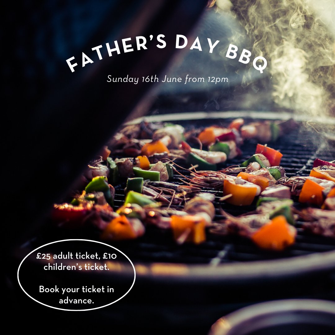 Celebrate Father's Day with a BBQ in King's Cross 16th June from 12pm Tickets £25, £10 children Fingers crossed for sunshine on the terrace! However, if it rains we have seating inside too. Menu features a choice of meat, fish and vegetarian options. Book on our website.