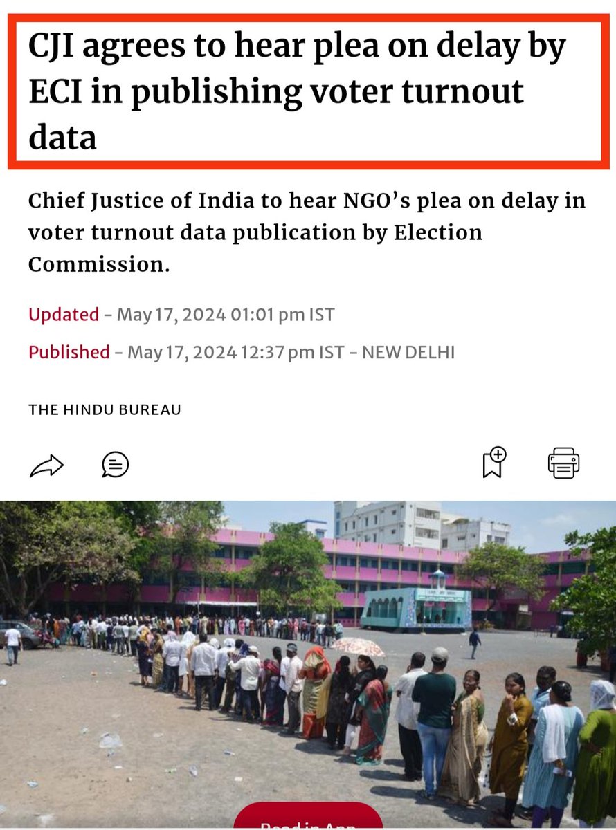 It appears ECs are working with guns pointed at their heads. Clear sign of distressed functioning, as if Mafia syndicates/cartels dictating Nirvachan Sadan. CJI Chandrachud must break this. Voting outcome has to reflect the groundswell of dissent in India against the Modi regime.