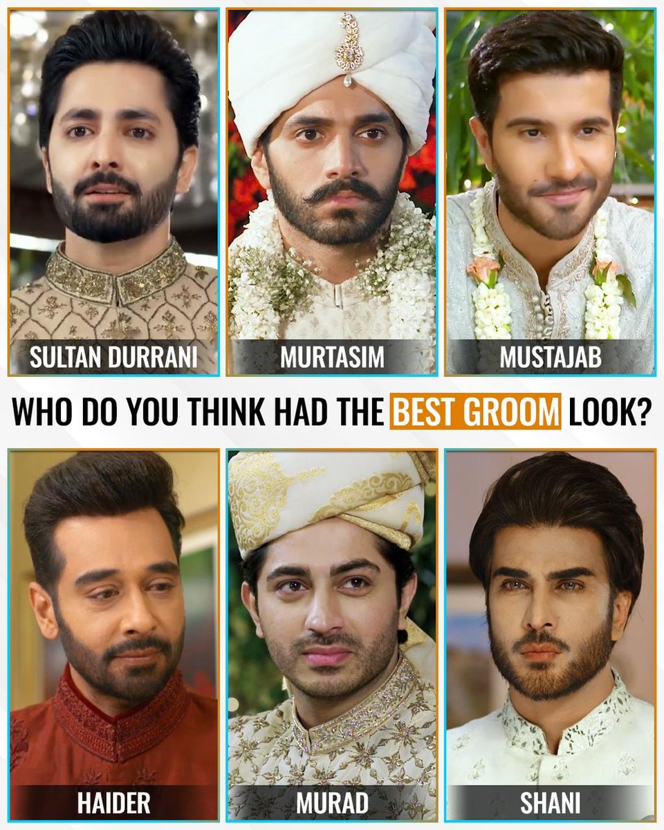 Out of these six handsome grooms, whose look is your favourite? 🌹

#7thSkyEntertainment #GeoEntertainment #HarPalGeo #GeoTV #AbdullahKadwani #AsadQureshi #DanishTaimoor #WahajAli #FerozeKhan #ImranAbbas #FaysalQuraishi #TalhaChahour