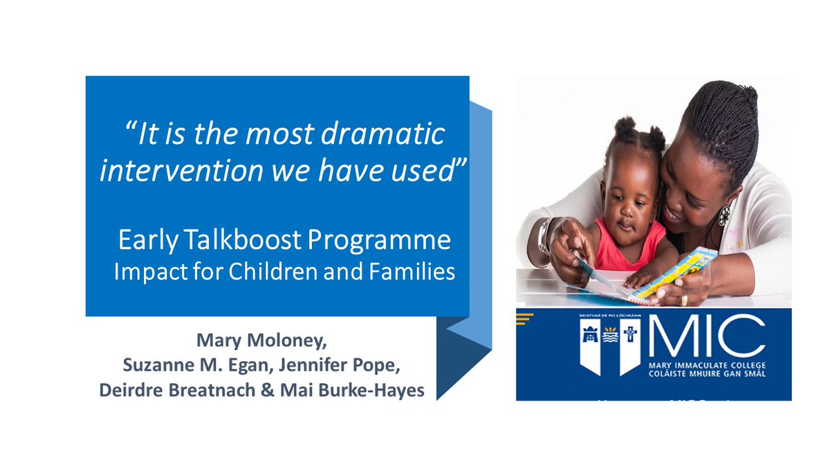 Three days to go to @tusla launch of the evaluation report of #EarlyTalkboost programme in #Ireland The evaluation team in @MICLimerick can't wait to share the positive findings! Benefits for children, parents, educators & SLTs🥳 @MaryMoloneyie @jsturley_pope @Denraj @Mai_B_H