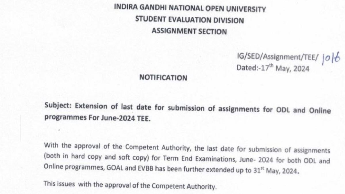 ShikshaDotCom's tweet image. IGNOU Assignment Submission Last Date Extended Again Till May 31 #ignou #ignouassignmentlastdate
shiksha.com/news/science-i…