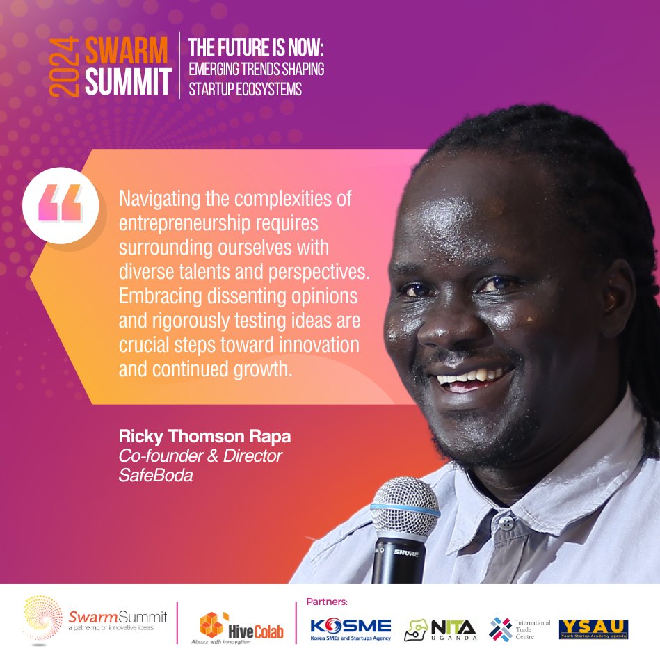 Celebrating the Highlights of #Swarm24 with @RapaRicky  , Co-Founder & Director of @SafeBoda!

Swarm Summit 2024 is a game-changer, showcasing the power of #innovation and #collaboration in shaping the future of #technology. 

For more information, visit : hivecolab.org