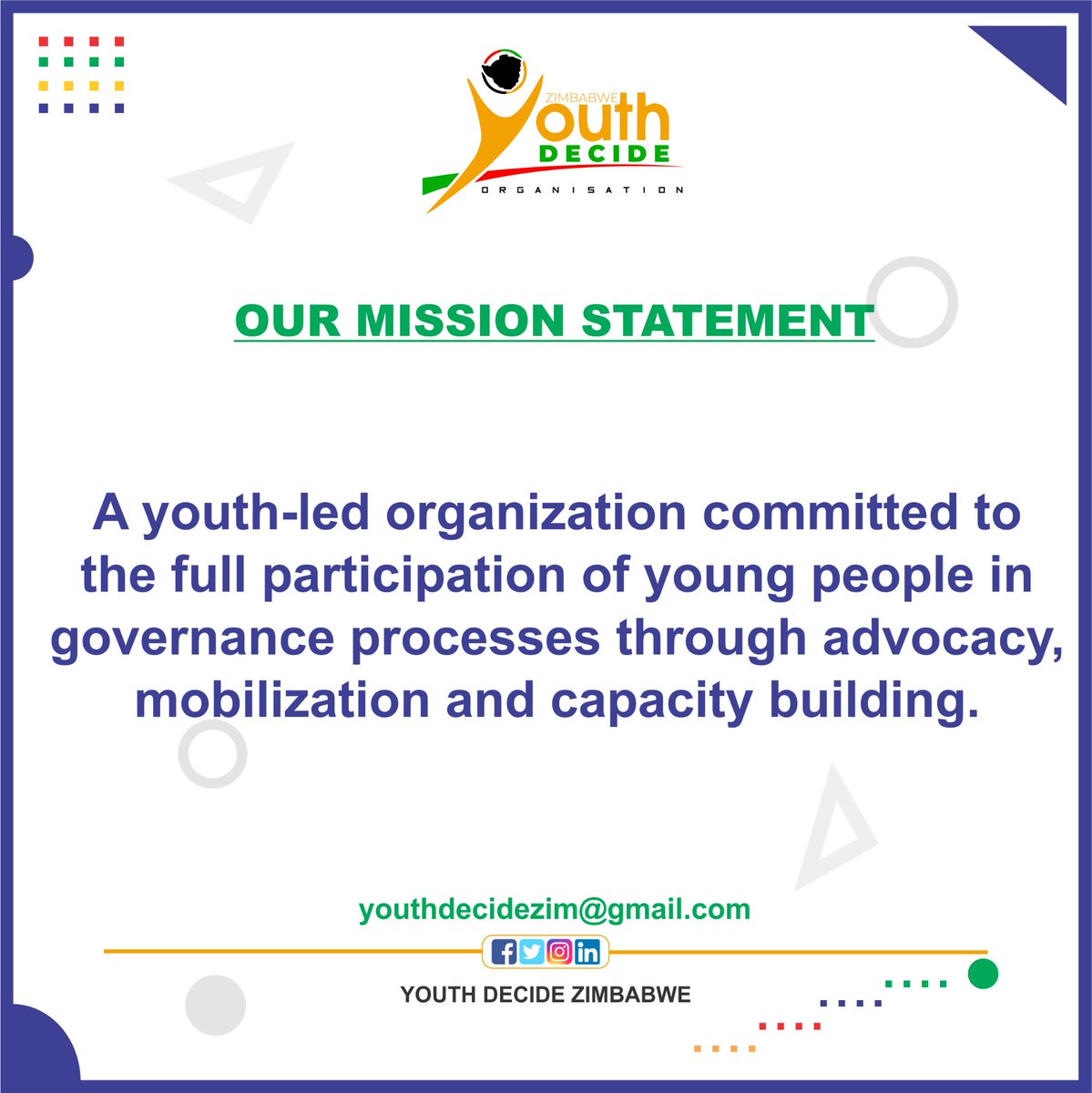 Igniting Change, One Youth at a Time. 🔥 We're a youth-led beacon for progress, dedicated to nurturing full participation in governance with advocacy, mobilization, and capacity building. #YouthinGovernance #YouthDecide @ZIMCODD1 @weleadteam @SwissEmbZim