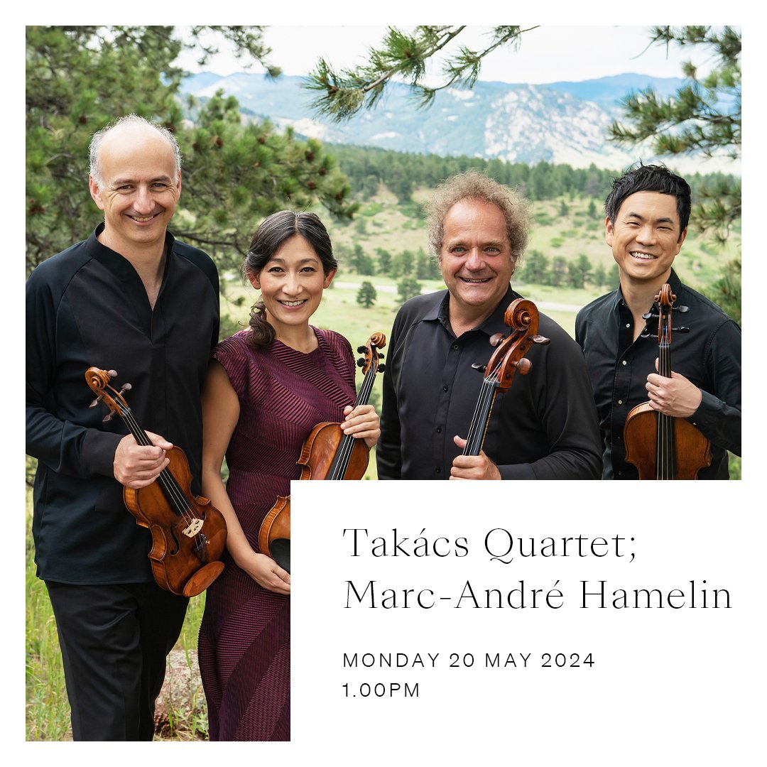 Tonight at Wigmore Hall, the Takács Quartet and @MarcAndreHam perform Dvořák, Price and Wolf ✨ 🕰️ 7.30pm 🎟️ wigmore-hall.org.uk/whats-on/20240…
