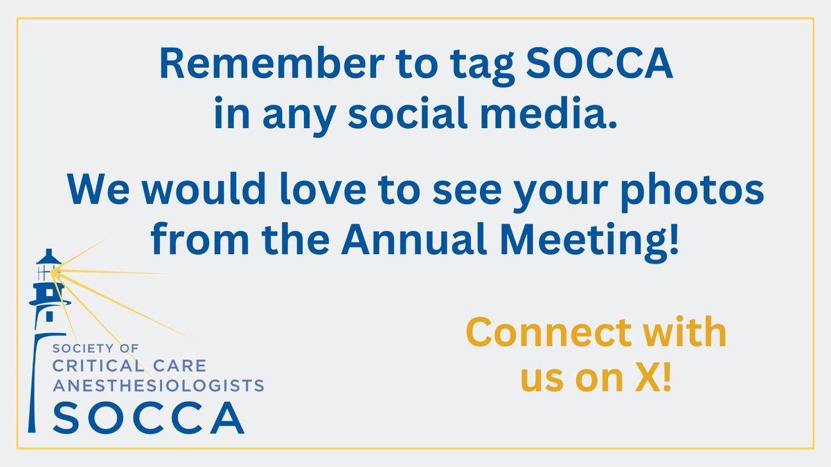 Remember to tag SOCCA in all your shared Annual Meeting content with #SOCCASeattle2024