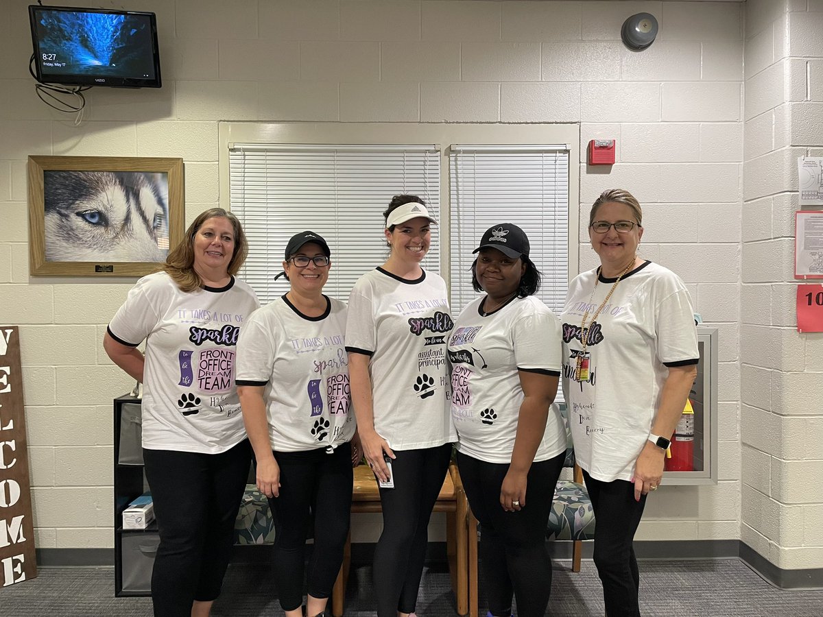 HDES Office Dream Team getting ready for Spring Carnival.
