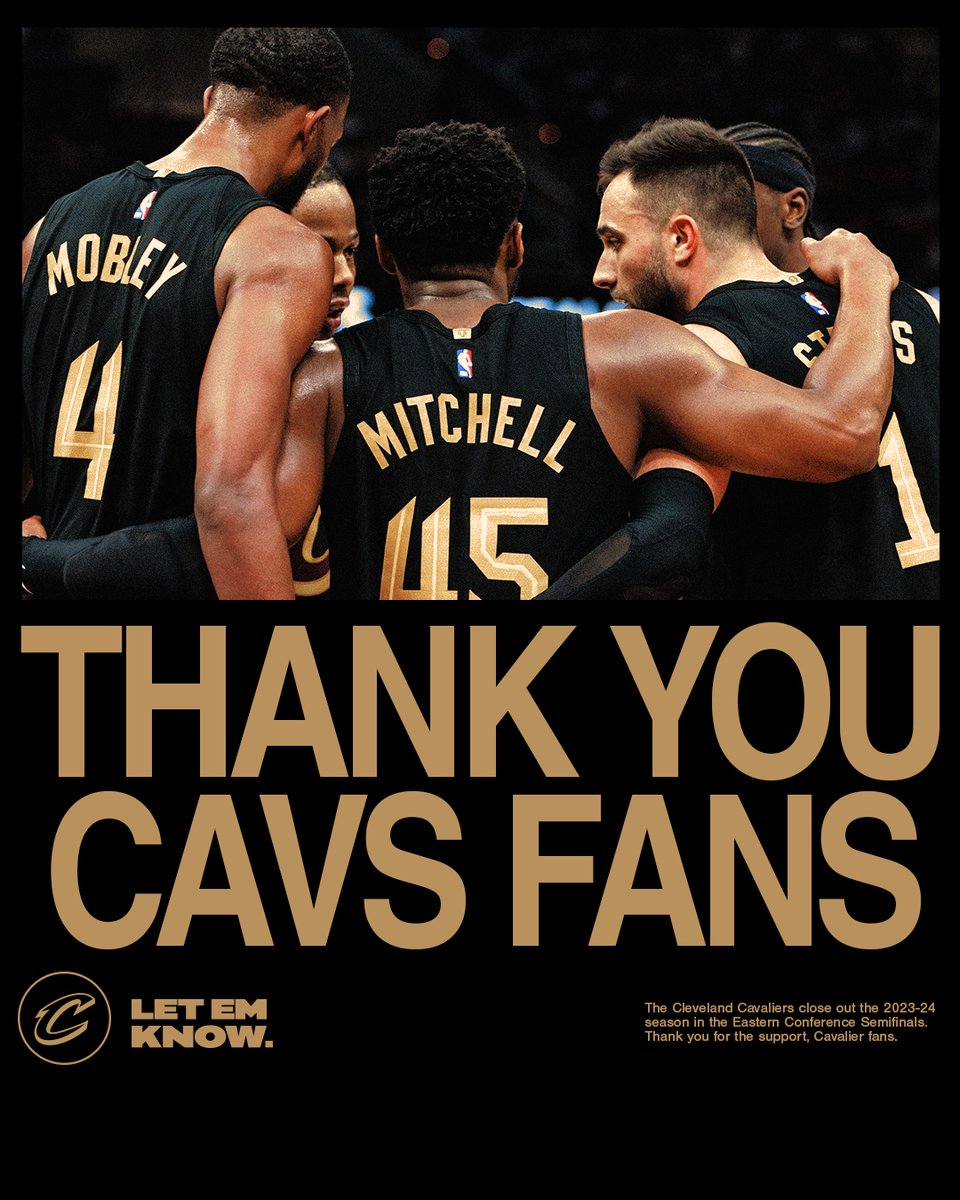 We gave it our all, and you did too. Thank you, Cavs fans, for your incredible support and energy all season long! #LetEmKnow