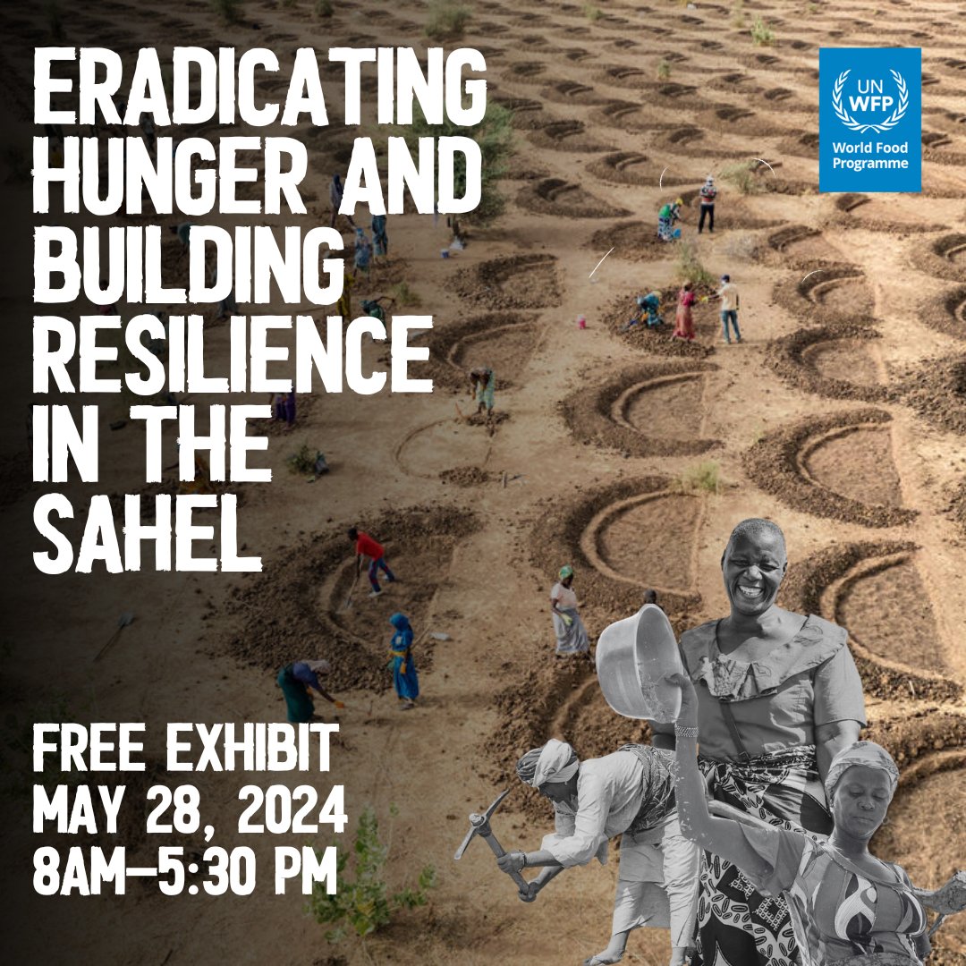 📢 Interested in learning more about @WFP's work? Join us for an interactive exhibit that illustrates the strength & resilience of communities benefitting from WFP's Integrated Resilience programmes in the Sahel. Details: 🗓️May 28th 🕐 8AM-5:30PM EST 🗺️ 350 Albert St., Ottawa