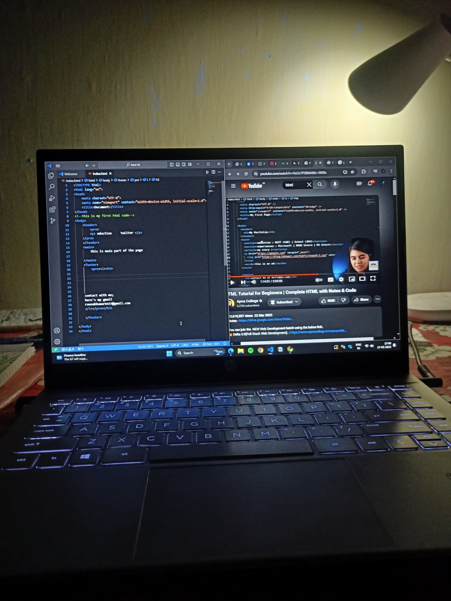 caps_raunak's tweet image. Hi everyone 👋 
This is #day1 of leaning #webdevlopment and just complete halfway and i build some little project on basis of what i learned yet..
.
🙂
#buildinpublic   #coding #LearnInPublic #html