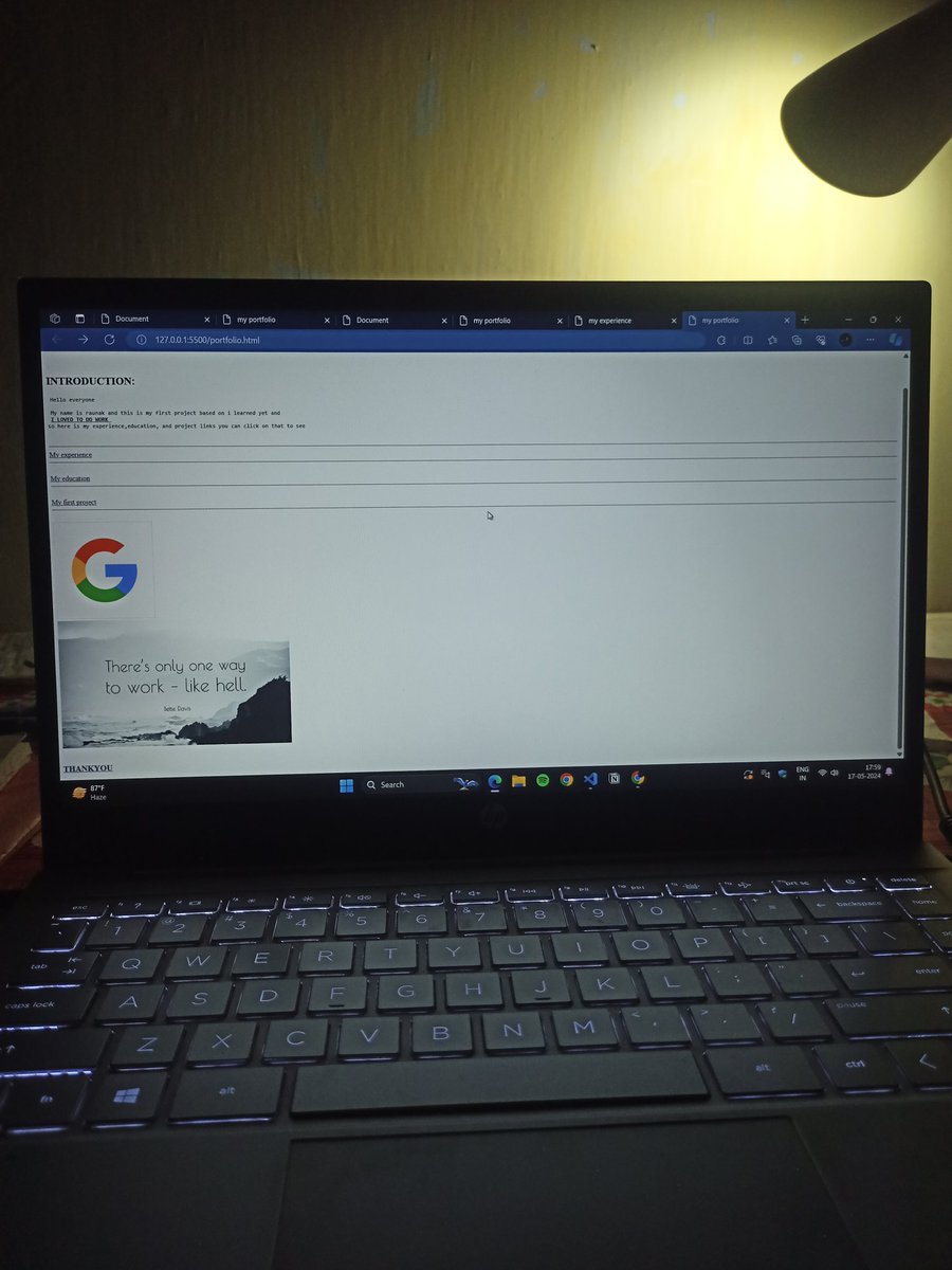 caps_raunak's tweet image. Hi everyone 👋 
This is #day1 of leaning #webdevlopment and just complete halfway and i build some little project on basis of what i learned yet..
.
🙂
#buildinpublic   #coding #LearnInPublic #html