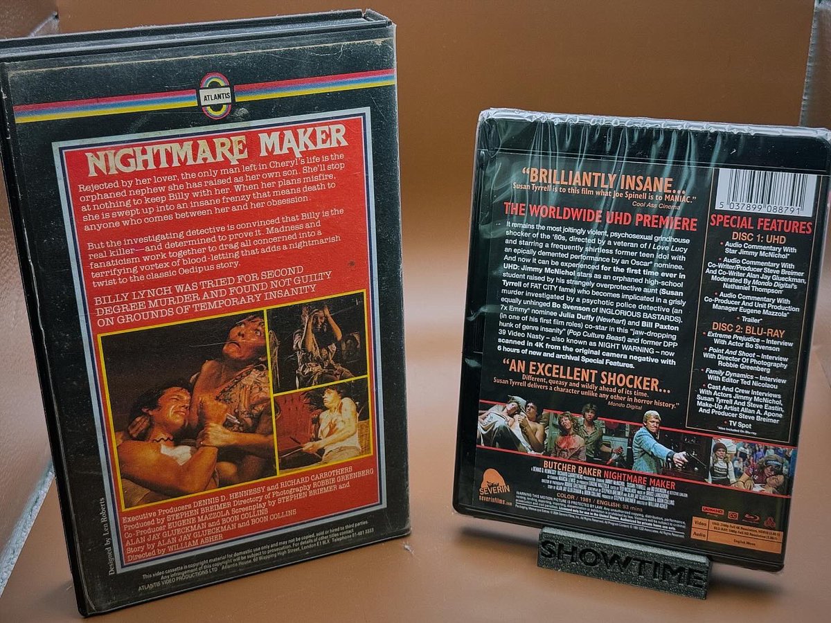 Another video nasty with the 4K treatment #butcherbakernightmaremaker #nightmaremaker #videonasty #horrorfilm #severinfilms #precert #4kuhd #vhs