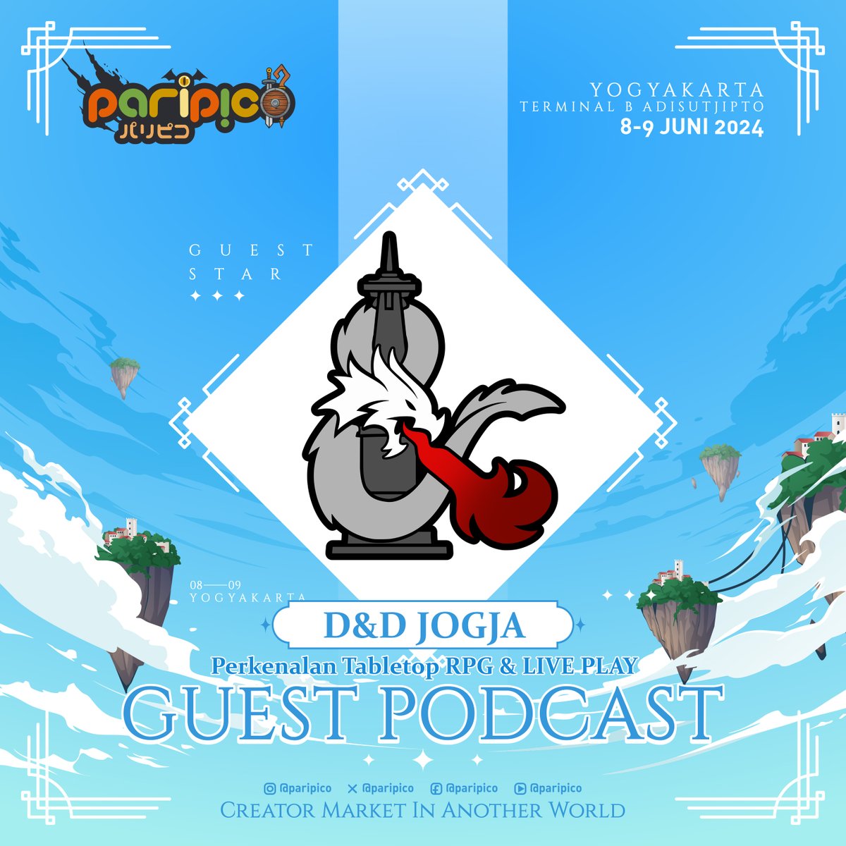 ParipicoMarket's tweet photo. Yahalo~
Melanjutkan daftar pengisi podcast, akan ada komunitas DnD Jogja yang akan membahas pengenalan tentang tabletop RPG dan juga akan ada live play. Buat yang pengen tau soal DnD atau sudah sering main dan pengen ikut diskusi, kalian bisa join saat podcast~ https://t.co/CqTfYV3TiA
