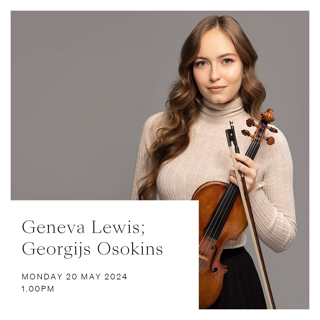 Violinist Geneva Lewis and pianist Georgijs Osokins come together today at Wigmore Hall for a programme of Brahms, D Scarlatti and Elgar 🎻 🕰️ 1.00pm 🎟️ wigmore-hall.org.uk/whats-on/20240…