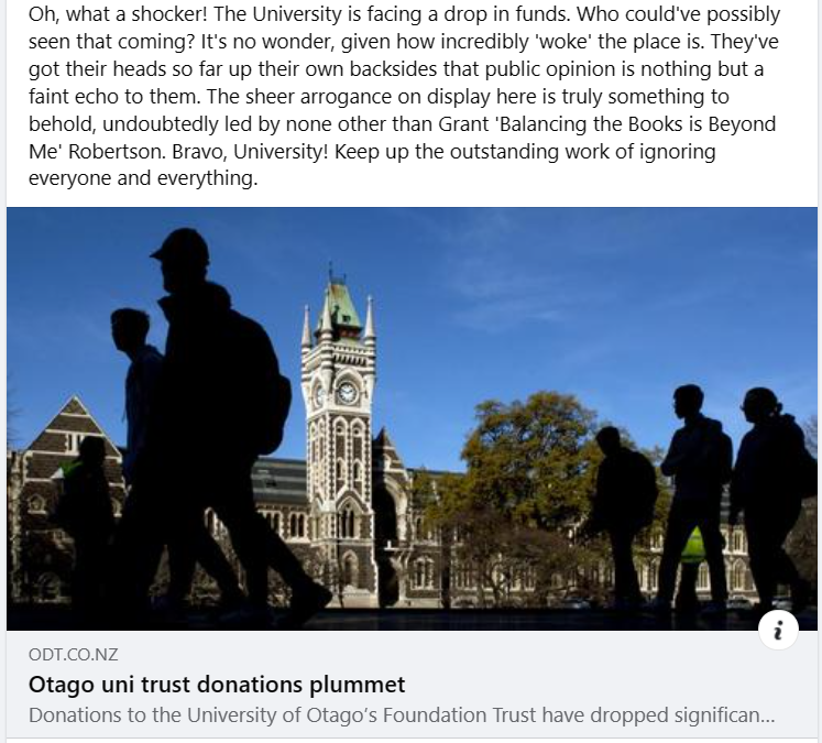 How are Otago uni going to afford their next rebranding if you dont donate?