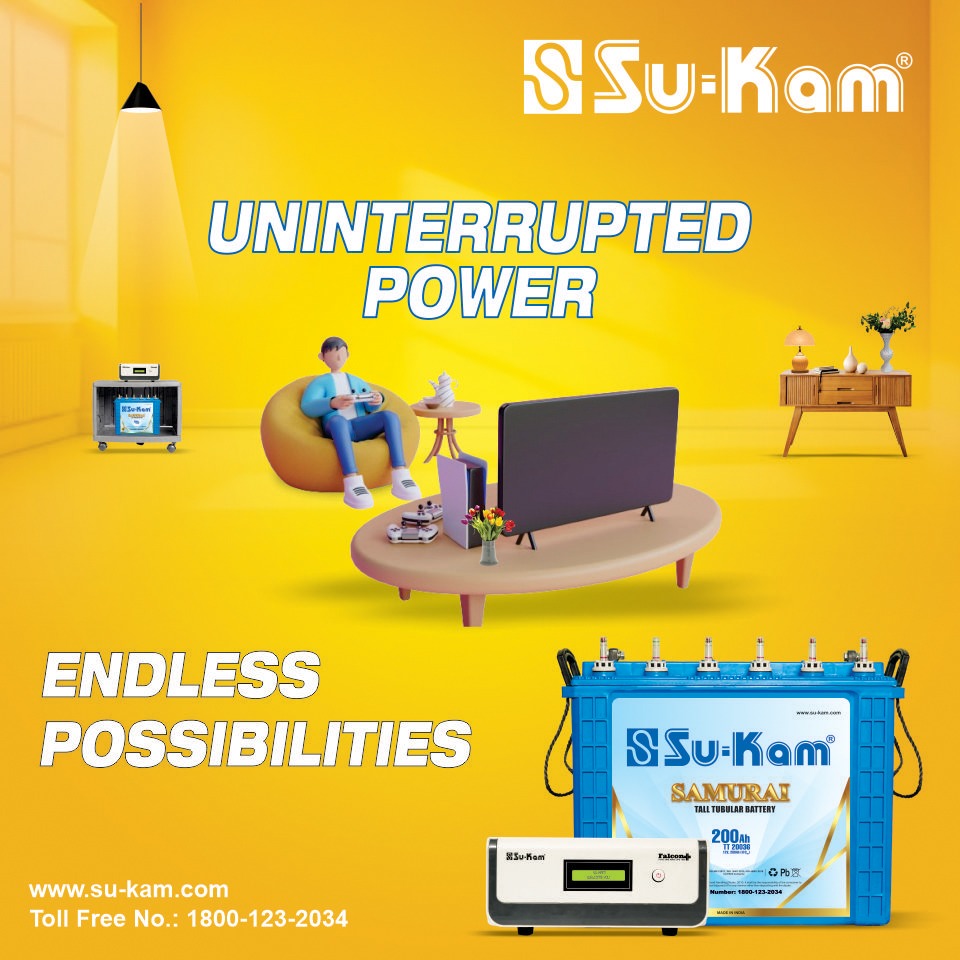 Where Uninterrupted Power Meets Infinite Possibilities'
.
To Know more visit:- su-kam.com
.
#Sukam #talltubularbattery #EnergyUnlimited #sukaminverters #sukambatteries #sukamindia #sukambatteries #SolarPower