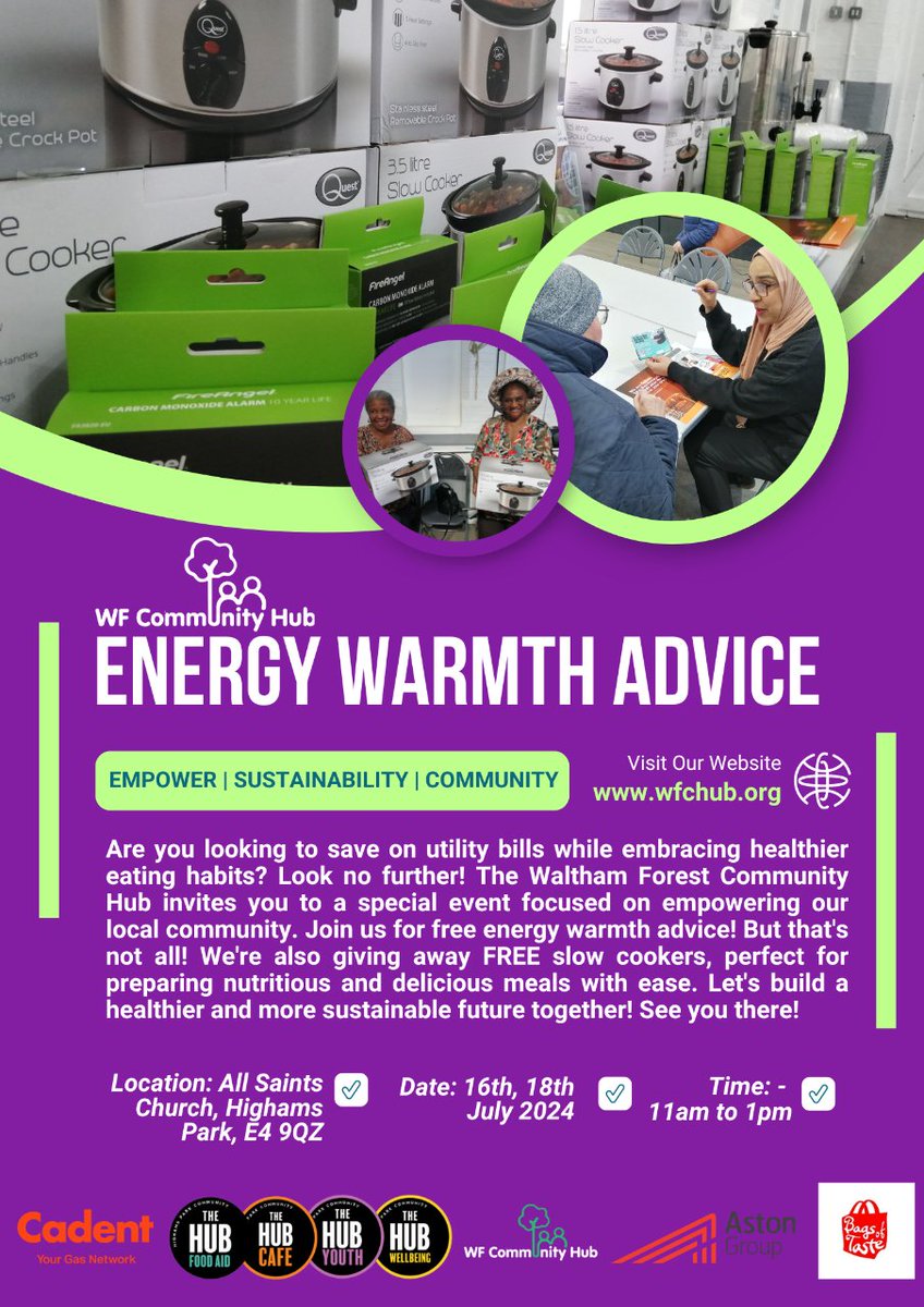 Our dedicated team is here to offer energy warmth advice to those accessing the HP food aid service. To help you stay safe and comfortable, we're also distributing FREE slow cookers and Carbon Monoxide alarms. Visit us at HP food aid and take advantage of these resources.