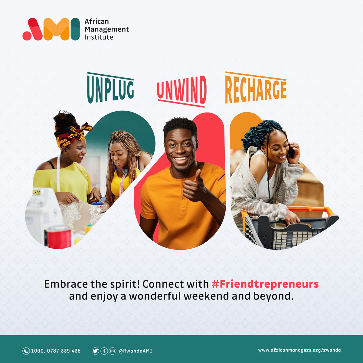 Disconnect, unwind, and recharge with your fellow #Friendtrepreneur. Elevate your weekend and beyond with a fresh perspective and renewed energy! #AMIRwanda #TGIF #Rwanda