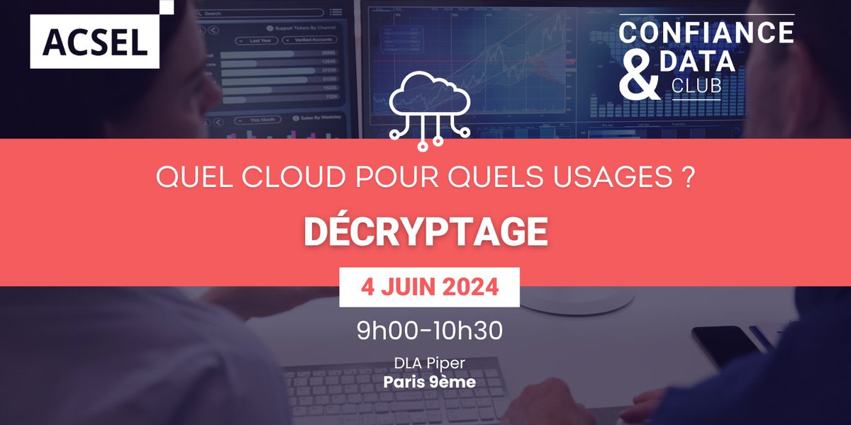 Conférence “Quel cloud pour quels usages?” Ne manquez pas notre table ronde sur le cloud le 4 juin prochain ! L’occasion pour vous d’échanger avec des CDO, CTO et juristes des différents aspects du Cloud : public, privé, hybride, multi-cloud et souverain ! Dans un contexte où