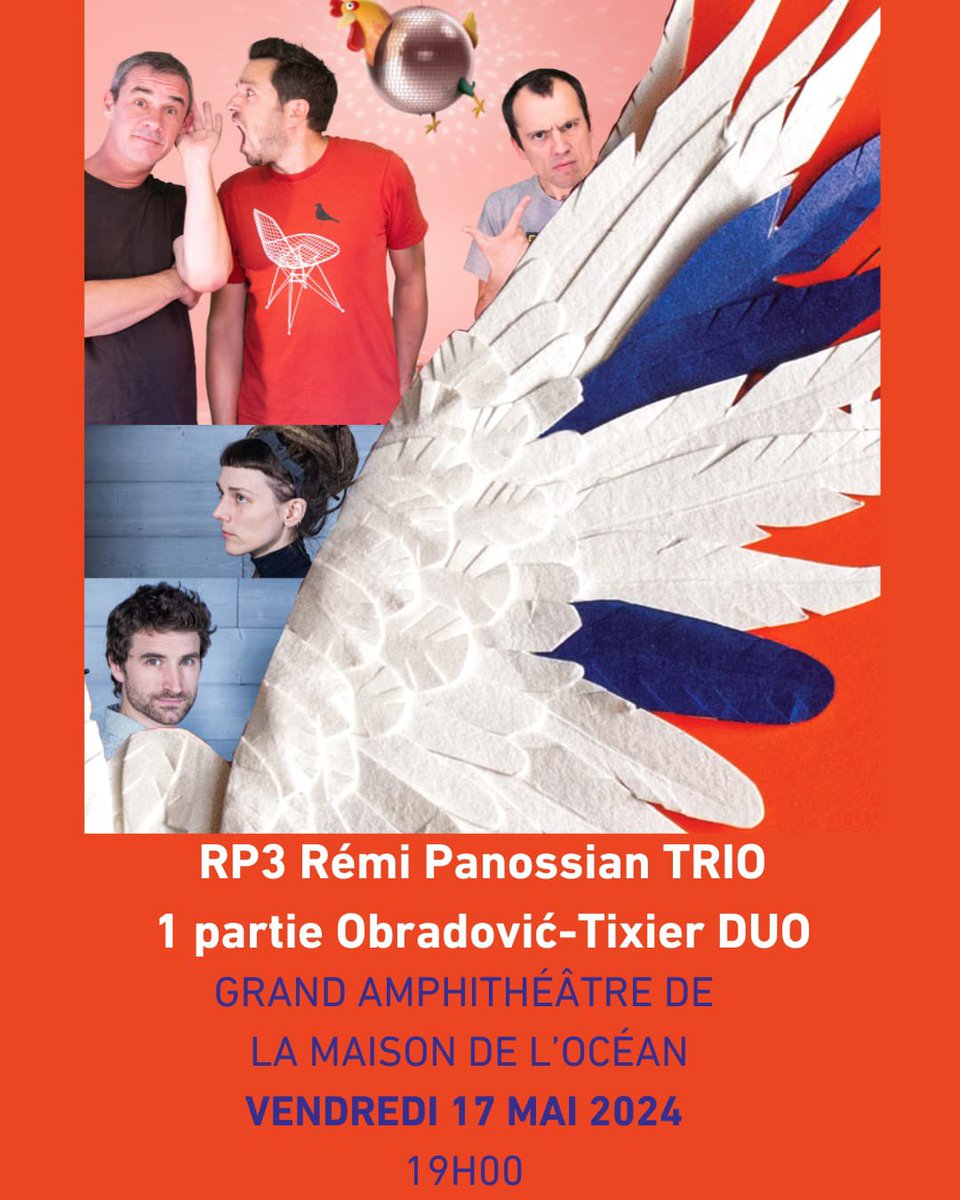 Jazz à Saint-Germain 🎶 (@jazzstgermain) on Twitter photo On continue en beauté pour ce 5e soir de festival !
On se retrouve ce soir à 19h au grand amphithéâtre de <a href="/OceanoMonaco/">MuséeOcéanographique</a> avec en 1er partie le duo electrochoc Obradovic-Tixier, suivi à 20h15 par le Trio RP3 Rémi Panossian.
N’hésitez pas : festivaljazzsaintgermainparis.com/billetterie/ On continue en beauté pour ce 5e soir de festival !
On se retrouve ce soir à 19h au grand amphithéâtre de <a href="/OceanoMonaco/">MuséeOcéanographique</a> avec en 1er partie le duo electrochoc Obradovic-Tixier, suivi à 20h15 par le Trio RP3 Rémi Panossian.
N’hésitez pas : festivaljazzsaintgermainparis.com/billetterie/