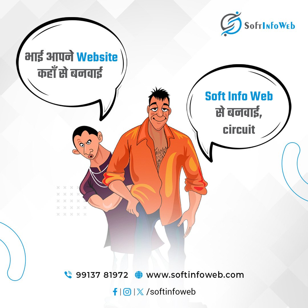 softinfoweb's tweet photo. 'Munna Bhai' has say to when 'Circuit' sees the growth of the Business. Contact us today and get started your website like Munna Bhai.
#websitedesign https://t.co/IsVPhwQkPw