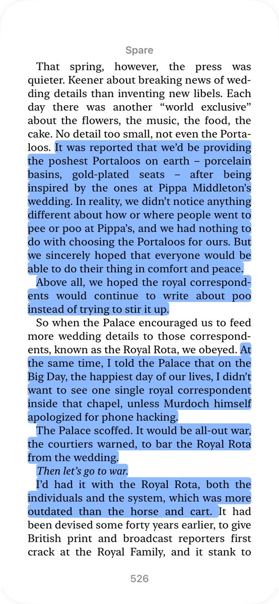 Here’s another favourite snippet from #Spare. Prince Harry’s always made his feelings about the toxic British press clear. That Pa & Willy thought they could blackmail him into dropping his lawsuit shows how little they know him & how much they underestimated him.