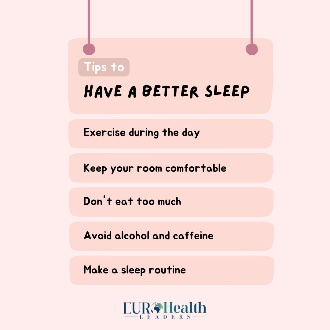 Unlock the secrets to a restful night's sleep with these tips! From creating a cozy sleep environment to winding down with relaxation techniques, discover how to improve your sleep quality.

#BetterSleep #SleepTips #HealthyHabits #RestfulNights #SleepWell #EuroHealthLeaders