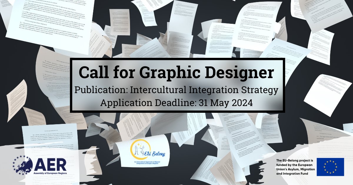 🌟 Exciting #Opportunity for #GraphicDesigners! 🌟

We are seeking a graphic designer to create the layout for our 30 page #EUBelong #Intercultural #Integration #Strategy - publication.

📌 Deadline applications: 31 May 
➡ More info: shorturl.at/FctEJ
