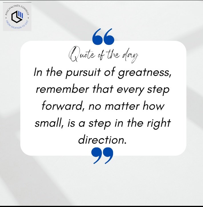 PConsult186937's tweet photo. In the pursuit of greatness,
Remember that every step forward

No matter how small,

Is a step to right direction.

Good morning beautiful people 😘

Happy weekend 😊

#Paschalineconsult #FridayMotivation 
#Origin #businessplanning #ceo https://t.co/kb7X3Y0IQA