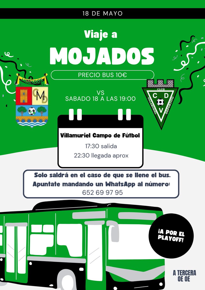🟢 Últimas plazas para acompañar al equipo. Aprovecha y reserva la tuya.
Vamos Villa 💪🏻💪🏻⚽️⚽️💚💚