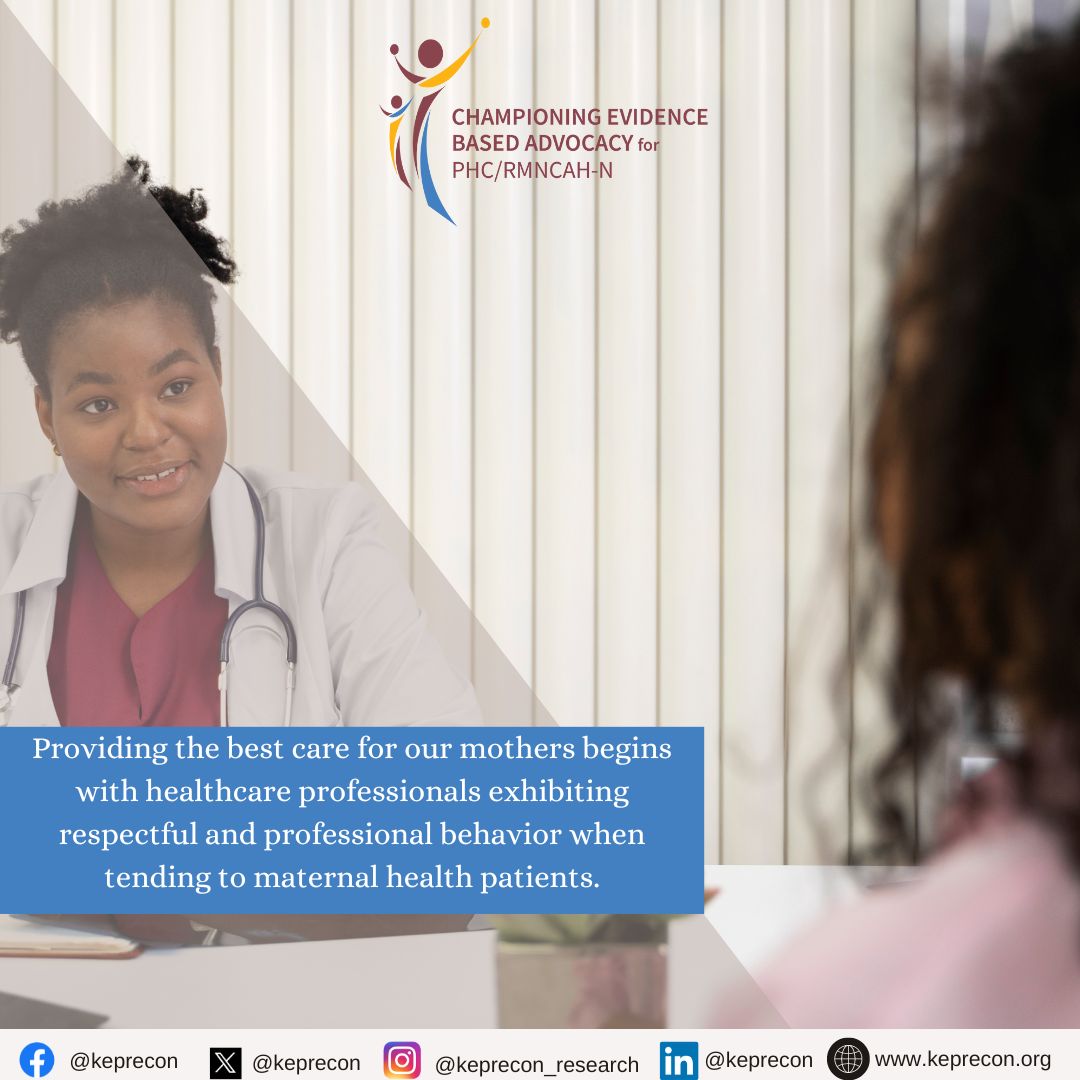 It is crucial for healthcare professionals to exhibit respectful and professional behavior when tending to adolescent maternal health patients.This motivates them to seek medical care,build trust, facilitate open communication, and improve their satisfaction. #CEBA #PHC #RMNCAH+N