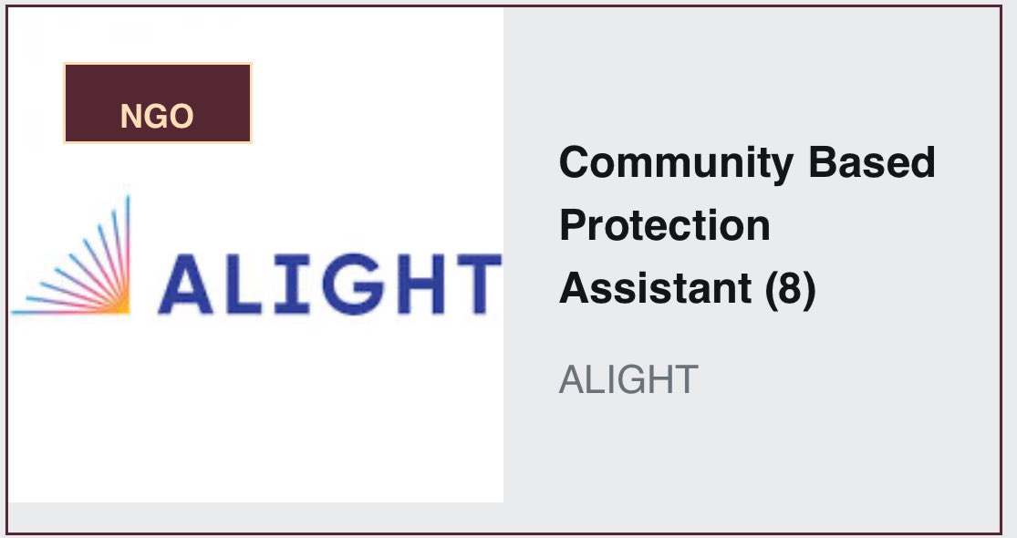 8 Community Based Protection Assistants needed at Alight Uganda - Duty station: Various locations across the country - Salary: UGX 1,300,000 per month Details: jobnotices.ug/job/community-…