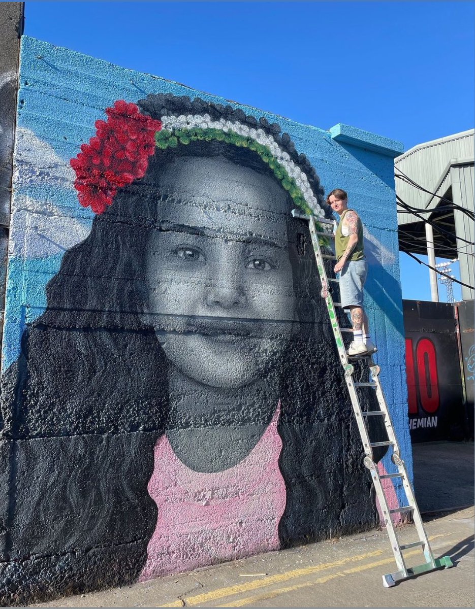 📍Dublin, Ireland A mural of Hind Rajab 🥺❤️ We won’t forget what they did to you Hind. We won’t forget your name.