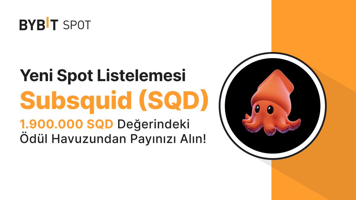 📣 $SQD Resmi Olarak @subsquid ile #BybitSpot'ta Listelendi

💰 1.900.000 SQD ödül havuzundan pay alma şansını yakalayın!

🌐 Detaylar: shorturl.at/cb3Aq
📈 İşlem Yapın: shorturl.at/sAM1X

#TheCryptoArk #BybitListing