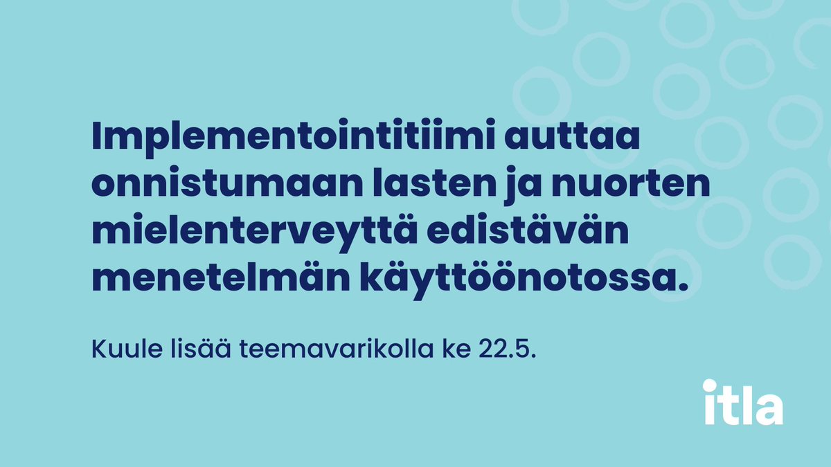 Taas mennään 🙌 Toukokuun teemavarikossa keskustellaan lasten ja nuorten mielenterveyttä edistävien menetelmien käyttöönoton eli implementoinnin kulmakivestä: implementointitiimistä ✨ 👉 Ke 22.5. klo 8-9, tule mukaan: kasvuntuki.fi/tapahtumat/imp… #implementointi #vaikuttavuus