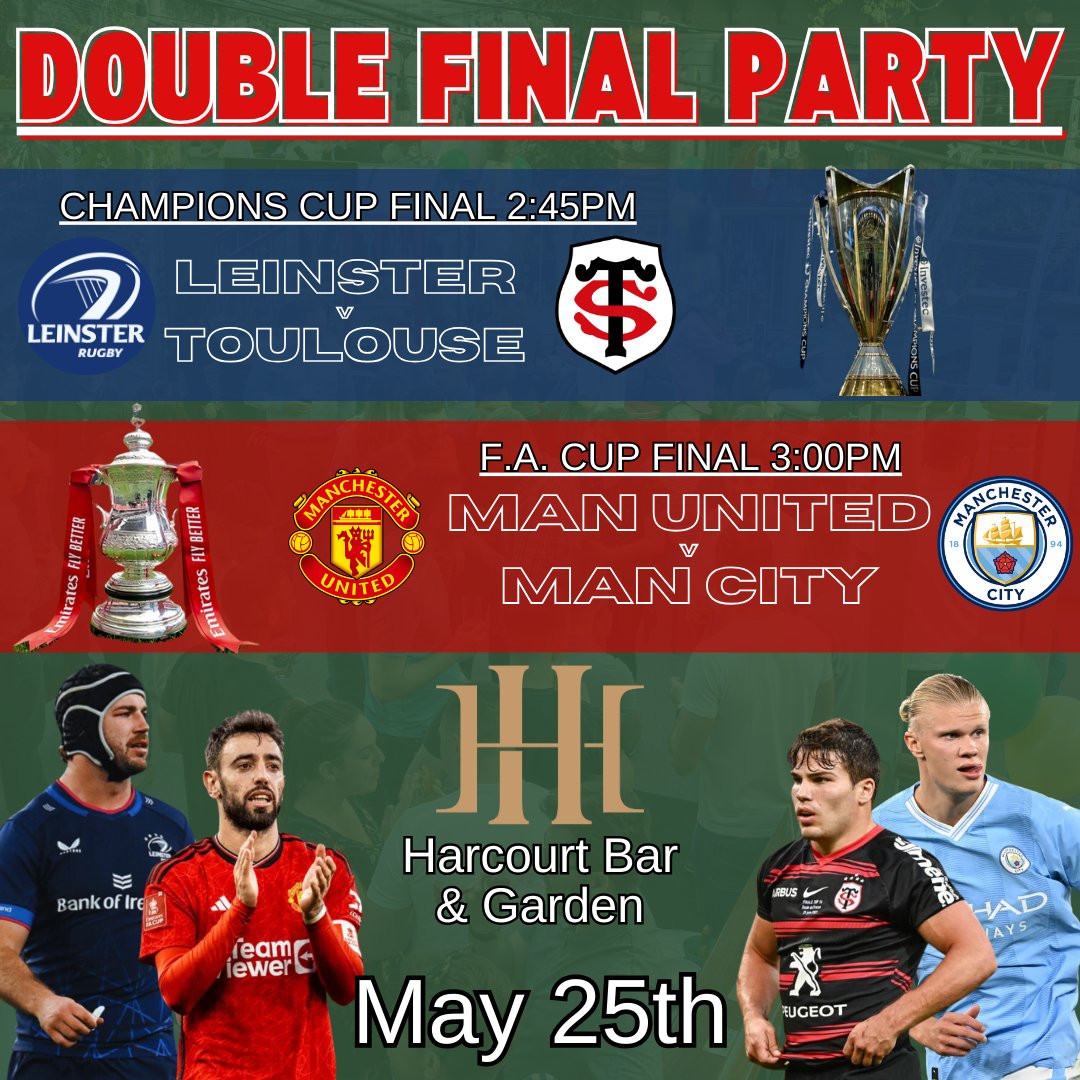 Double Final Watch Party! 🏉⚽

Two HUGE screens set up for each game WITH COMMENTARY for each OR chill in the our massive beer garden and have the pick of both games across multiple screens with outdoor heaters.

Drink Deal and Food include🍻🍗🍟