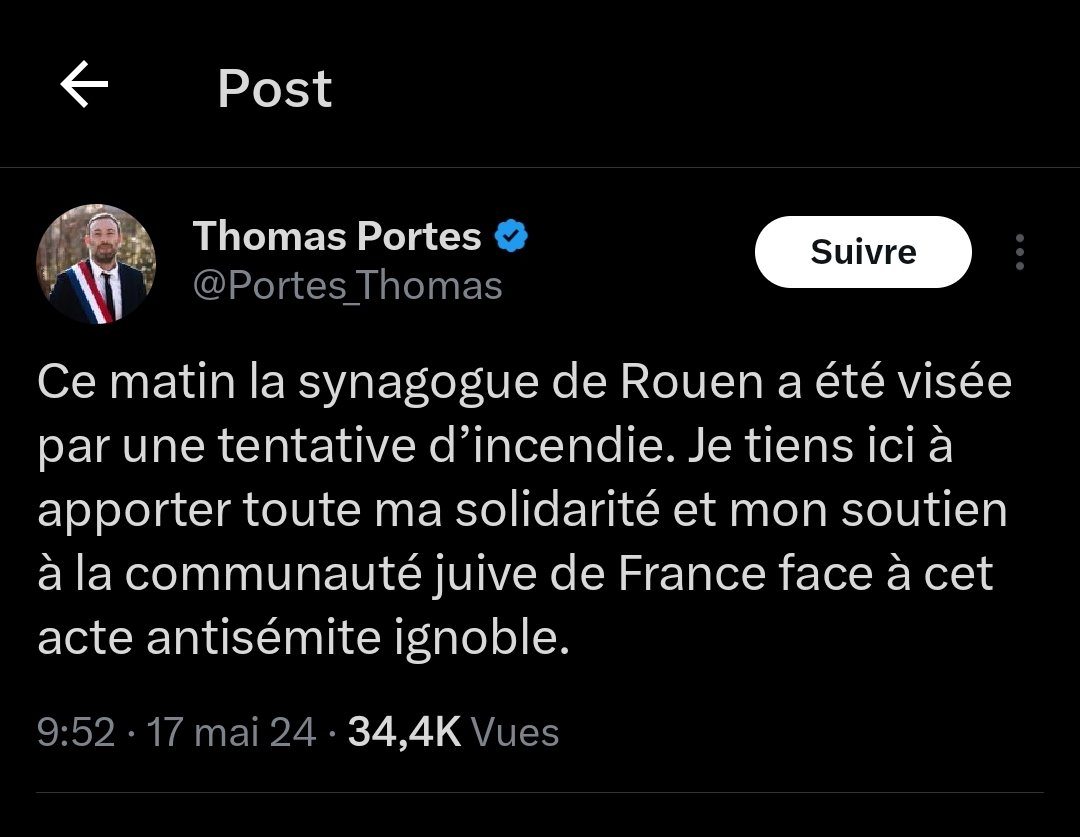 Plus personne n'est dupe Thomas Portes (@Portes_Thomas), vous passez vos journées à les cibler... Gardez-le votre soutien, on n'en veut pas... Idem pour tous ceux qui vous soutiennent... Au gnouf les islamogauchistes ! 😠🤢 #Synagogue #Rouen