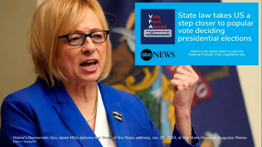 🗳️ Maine's adoption of the National Popular Vote Compact is a pivotal moment for electoral reform. Discover how this move could reshape future presidential elections. Dive into the insightful article by @ABC News: abcnews.go.com/US/state-law-t… ✅ #NationalPopularVote #VFARecommends