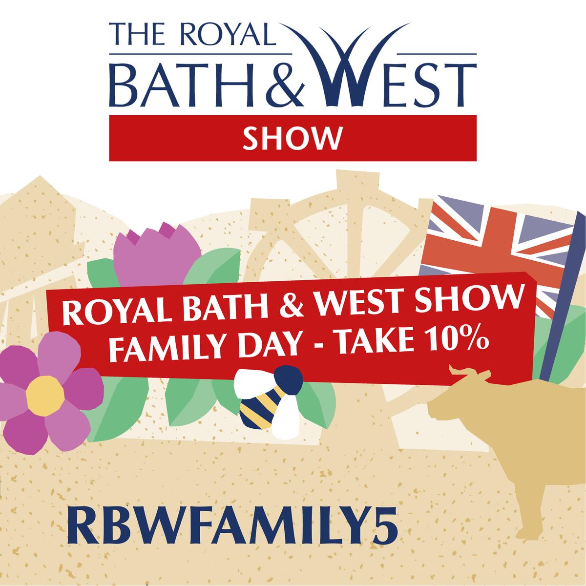 Are you joining us for our Thursday Family Day at the Royal Bath & West Show 2024? ⭐🐎🥂🎪🍦🐶 For a limited time only we are offering £5 off your family ticket (usually £50) using the code RBWFAMILY5 Book now ➡️ loom.ly/0tiF5n8