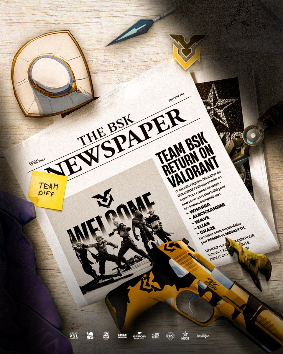TeamBSK_'s tweet image. Après une année d'absence, nous voilà de retour, prêts à tout déchirer ! 

🇧🇪 @waveVLR
🇨🇵 @Wharramer
🇨🇵 @NazewFPS
🇬🇧 @CraZeVal
🇩🇪 @_xElias

🇨🇦 @MegalythVLR Head Manager 
🇨🇵 @BabzDm Manager 

RDV demain à 13h pour le début de l'OTF 👊

#BSKUNITY 🦅