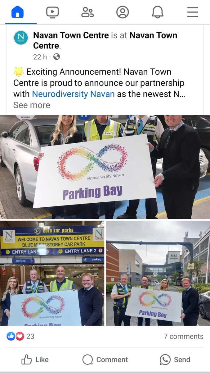 McEntee was in Navan yesterday evening 😒 @NaturalWomensIE they're adding neurodivergent spaces in Navan Shopping Centre which is great but why are they conflating the pride rainbow with that particular disability. Sinister. We need to #ReclaimTheRainbow