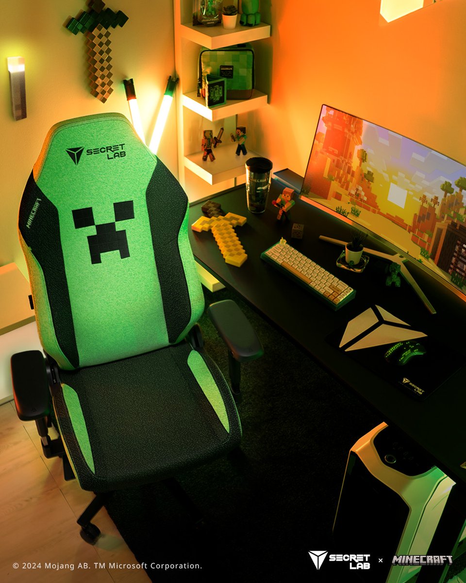 Celebrate 15 years of mobs, mods, and amazing creations. Build your dream setup with the Secretlab TITAN Evo Minecraft Creeper Edition — perfect for hours of mining, exploration, and survival. Shop our Minecraft Collection: secretlab.co/minecraft #Minecraft15