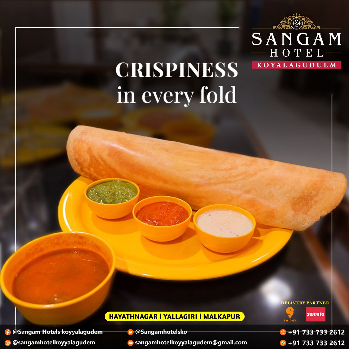 crispiness in every fold!! @sangamhotelsko

#dosa #southindianfood #foodie #food #indianfood #foodphotography #foodporn #foodblogger #idli #breakfast #foodstagram #southindian #instafood #foodlover #chutney #yummy #masaladosa #foodgasm #homemade #healthyfood #dosalover