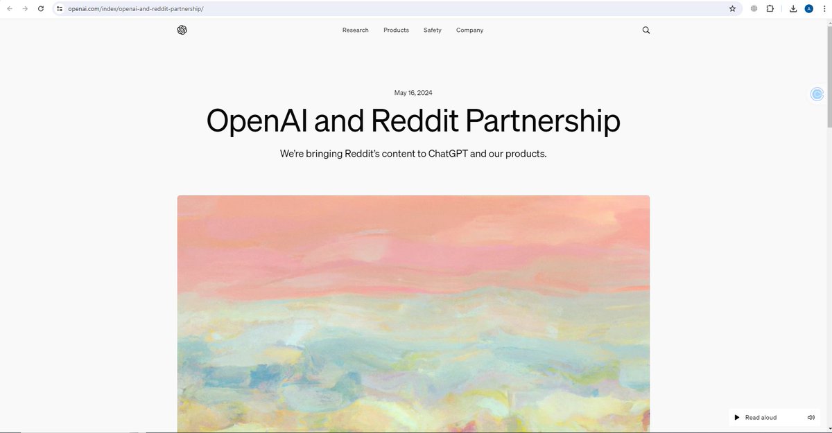 OpenAI is partnering with Reddit

Their vast content will be integrated into ChatGPT and future products, allowing Open AI to stay finger-on-the-pulse of what's trending. 

Stay tuned for exciting developments from this collaboration. 

#OpenAI #ChatGPT #Reddit #AI