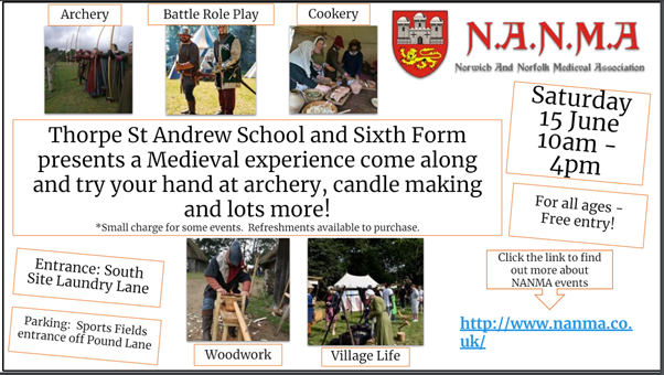 @tsas_norwich presents a Medieval Experience, why not come along and try your hand at archery, candle making and lots more! #medieval #archery #candlemaking #villagelife #woodwork #cookery #battleroleplay