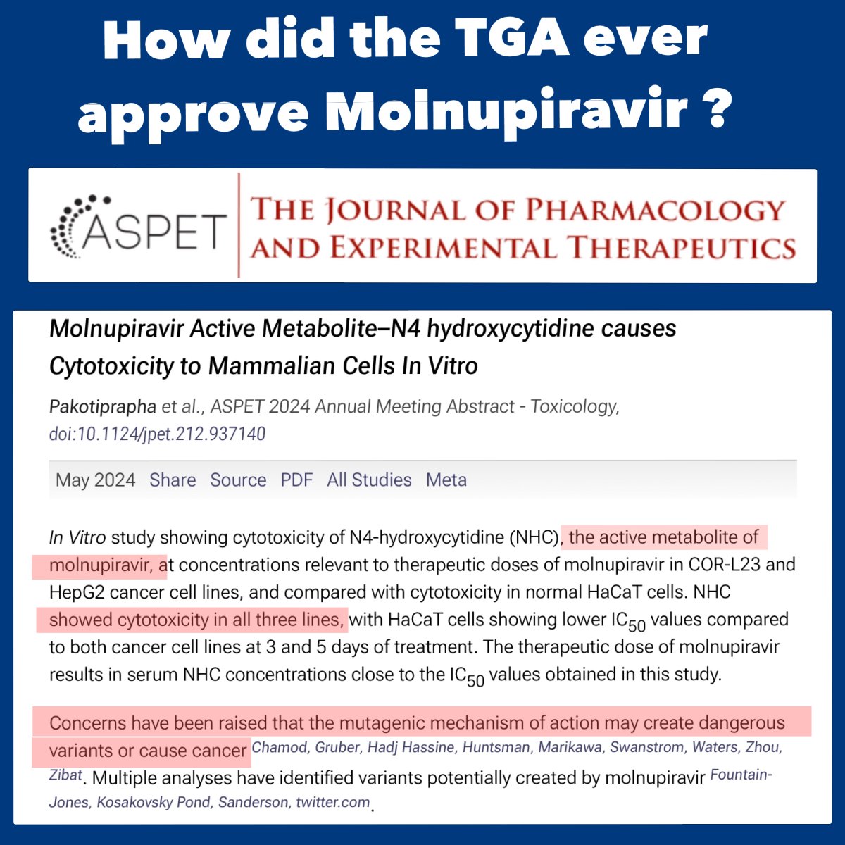 THE MOLNUPIRAVIR SCANDAL A future Royal Commission into Covid must include in its terms of reference, how the hell the TGA ever approved Big Pharma’s Covid treatment Molnupiravir. ☠️Molnupiravir has failed to obtain approval in Europe. ☠️While Australia’s hapless Health