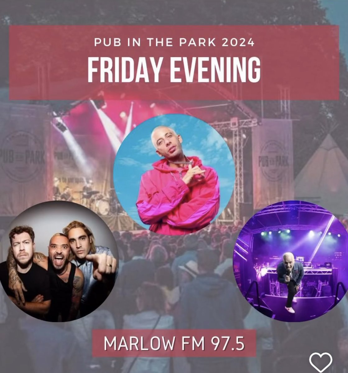Marlow FM 97.5 (@marlowfm) on Twitter photo It's Day 2 of <a href="/Pubinthepark_/">Pub in the Park</a> in Marlow. Another Scintillating line up of musicians tonight.
<a href="/Busted/">Busted</a> <a href="/ChrisMoyles/">Chris Moyles</a> with his 90s Hangover plus plenty of interviews and LIVE coverage from our <a href="/marlowfm/">Marlow FM 97.5</a> presenters with great music in between.
Listen LIVE:
radioplayer.marlowfm.co.uk It's Day 2 of <a href="/Pubinthepark_/">Pub in the Park</a> in Marlow. Another Scintillating line up of musicians tonight.
<a href="/Busted/">Busted</a> <a href="/ChrisMoyles/">Chris Moyles</a> with his 90s Hangover plus plenty of interviews and LIVE coverage from our <a href="/marlowfm/">Marlow FM 97.5</a> presenters with great music in between.
Listen LIVE:
radioplayer.marlowfm.co.uk