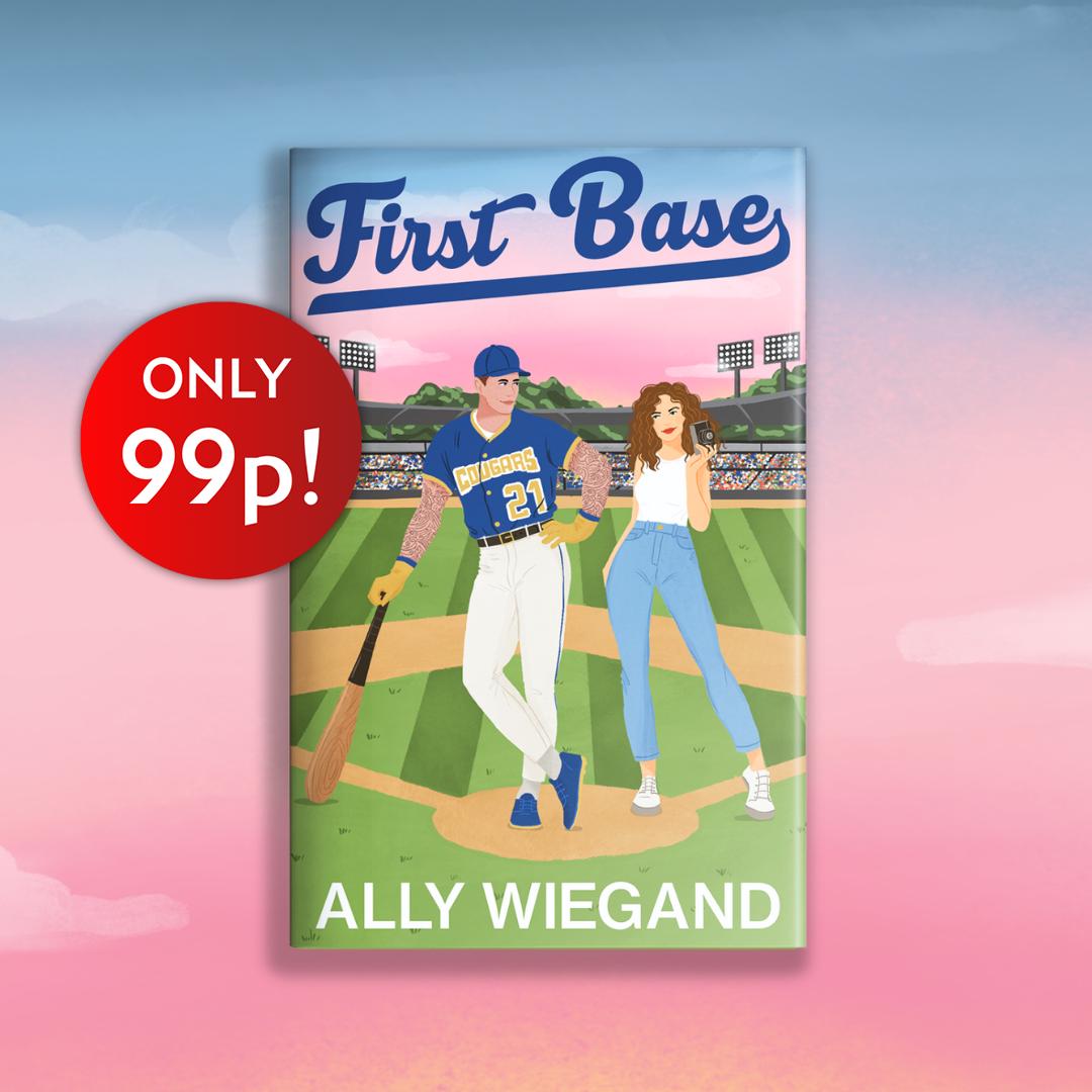 Bargain alert! 🚨 FIRST BASE by Ally Wiegand (@ally_wiegand) is only 99p on Amazon UK until 31st May in their BookTok Seasonal Deal! Don't miss out on this must-have slow burn sports romance where he falls first: shorturl.at/Zg14a @emblabooks