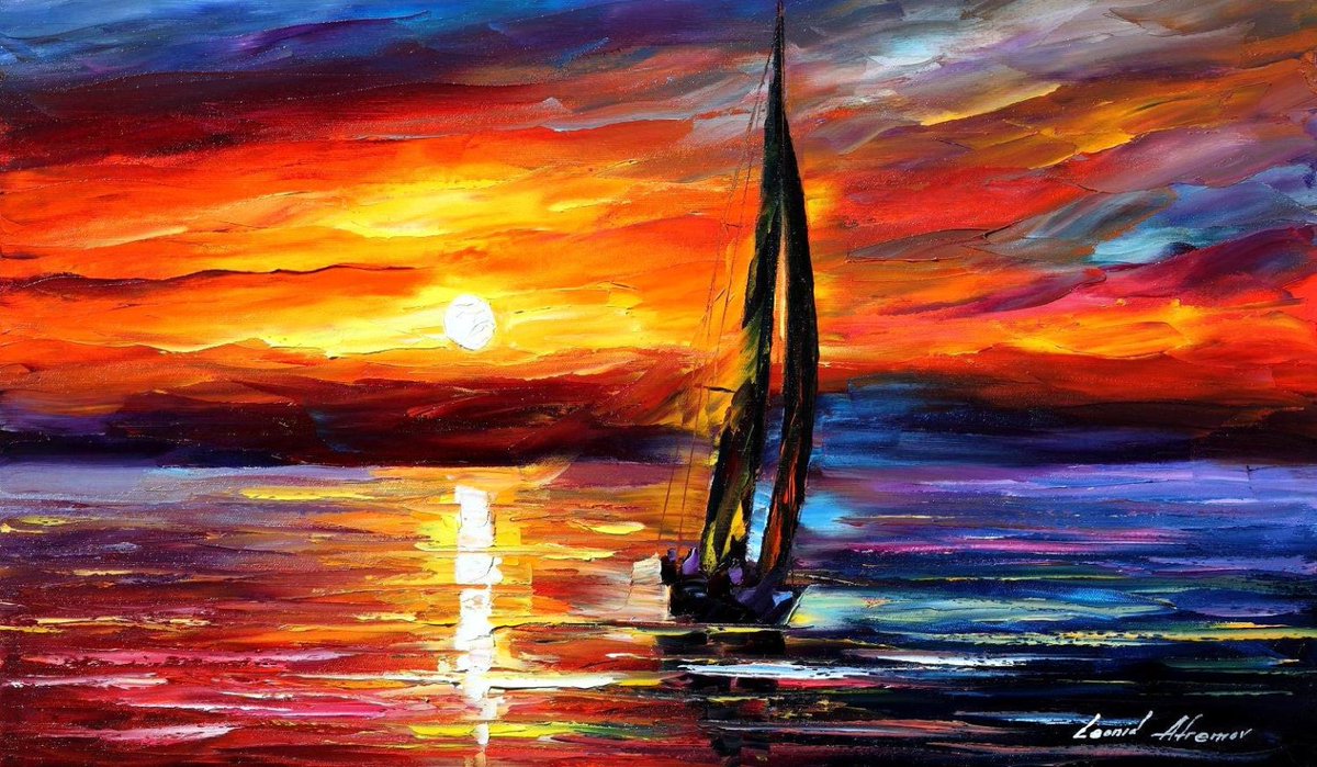 WIND TOUCHING THE SOUL - PALETTE KNIFE OIL PAINTING ON CANVAS BY LEONID AFREMOV