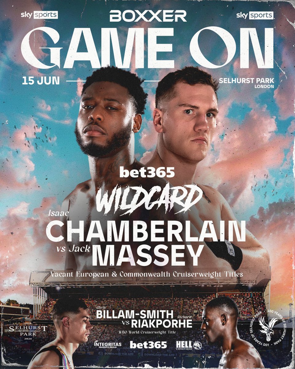 ⚠️  In comes @jackmasseyboxer 👊 Just over four weeks for @IChamberlain_ to fight for the EBU Cruiserweight Title! Isaac's Commonwealth Title also on the line 🎟️ For tickets: ubxr.co/chamberlain #BillamSmithRiakporhe #ChamberlainMassey | 15.06.24 | Selhurst Park |